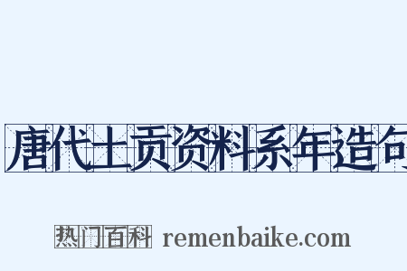 唐代土贡资料系年造句是什么意思的图片